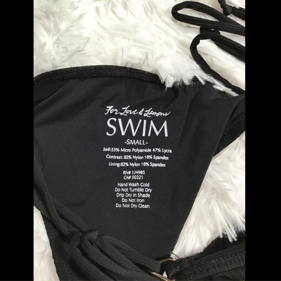 NWT $101 FOR LOVE & LEMONS Side String Bikini Bottoms [SZ Small ]‎ #black - Picture 8 of 8